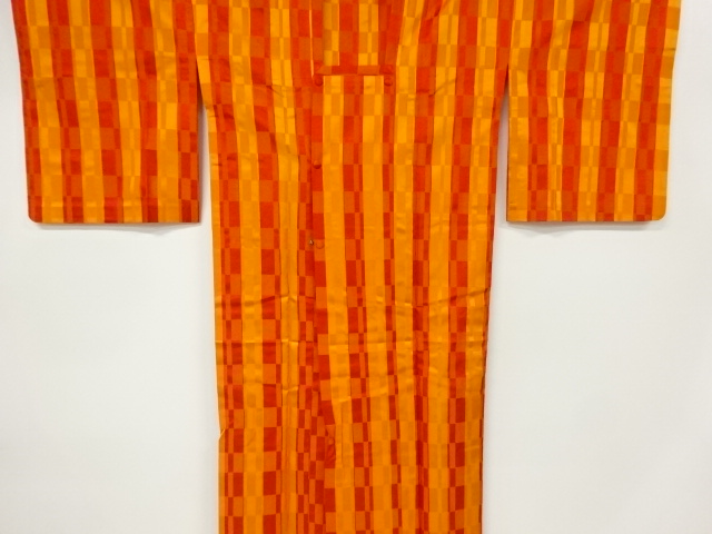 リサイクル　格子模様織出し雨コート